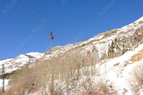 Silverton to Euereka, Colorado in winter following a recent snowstorm. photo