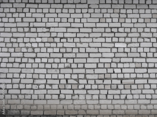 Background of old white brick wall