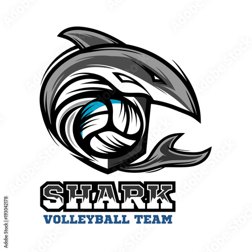 Shark Volleyball Logo Vector 01