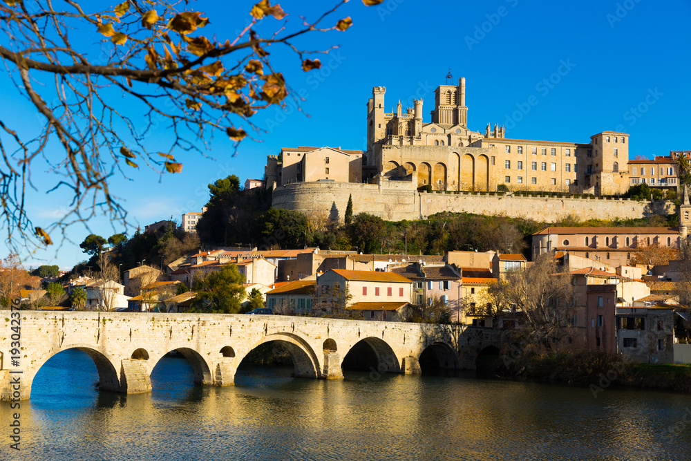Old Bridge and cathedral of Saint Nazaire, Beziers