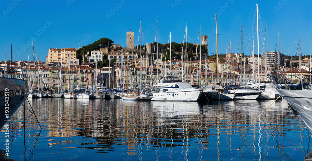 Harbour and old city at the French Riviera, Cannes