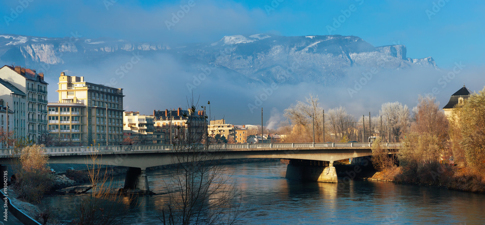 Naklejka premium Panorama of Grenoble, France