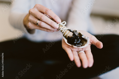 woman burning sage