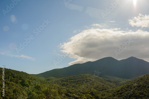 Pyrenees mountains landscape.