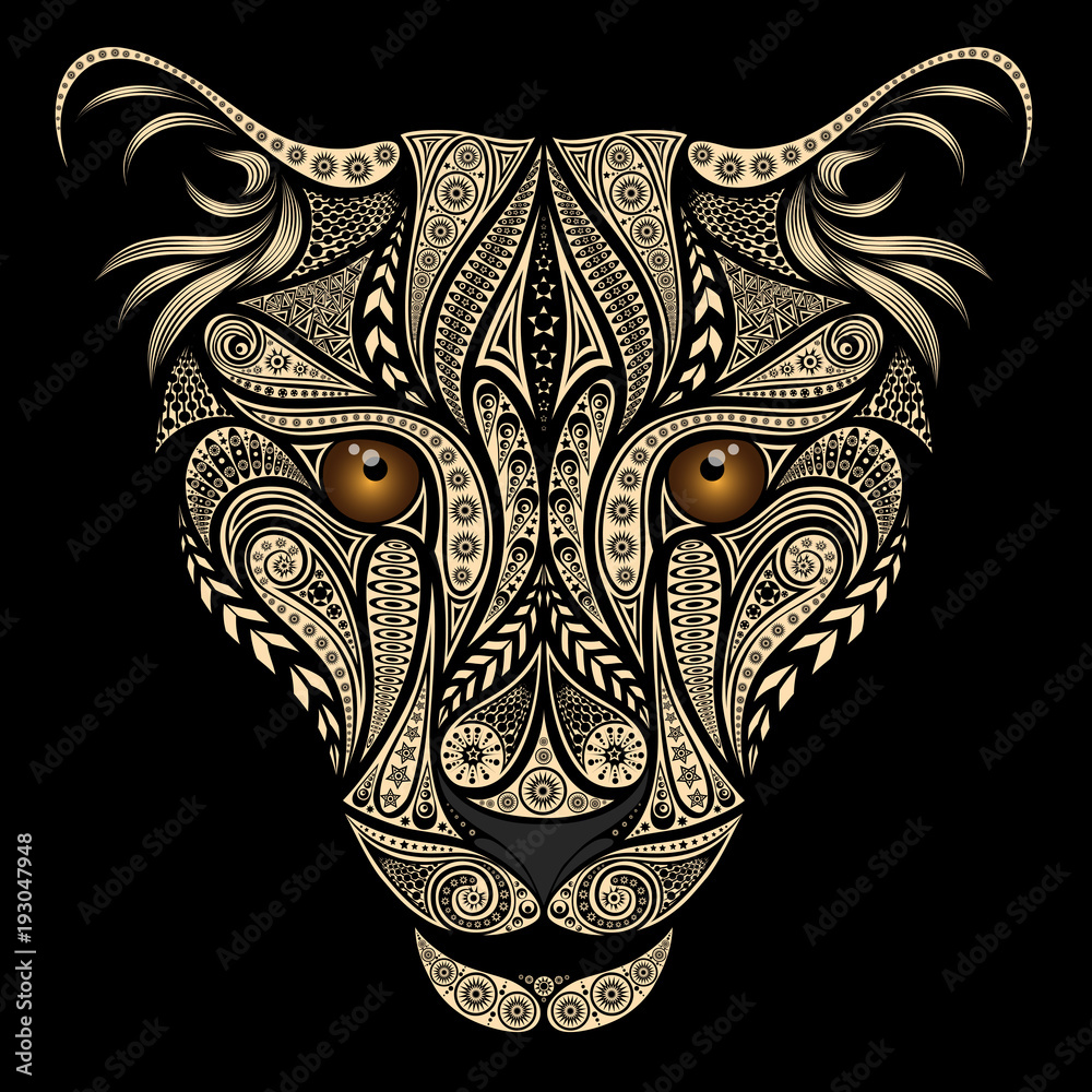 Naklejka premium Piękny wektor lampart z różnych wzorów