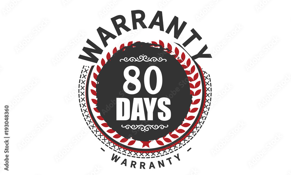 80 days warranty rubber stamp guarantee