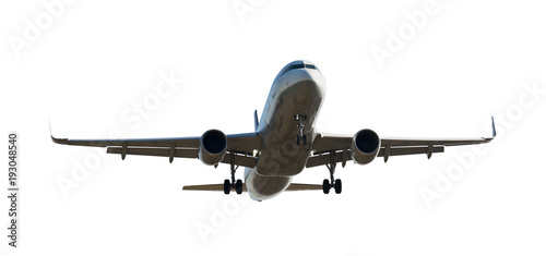Passenger airplane isolated