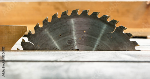 circular saw in carpentry workshop
