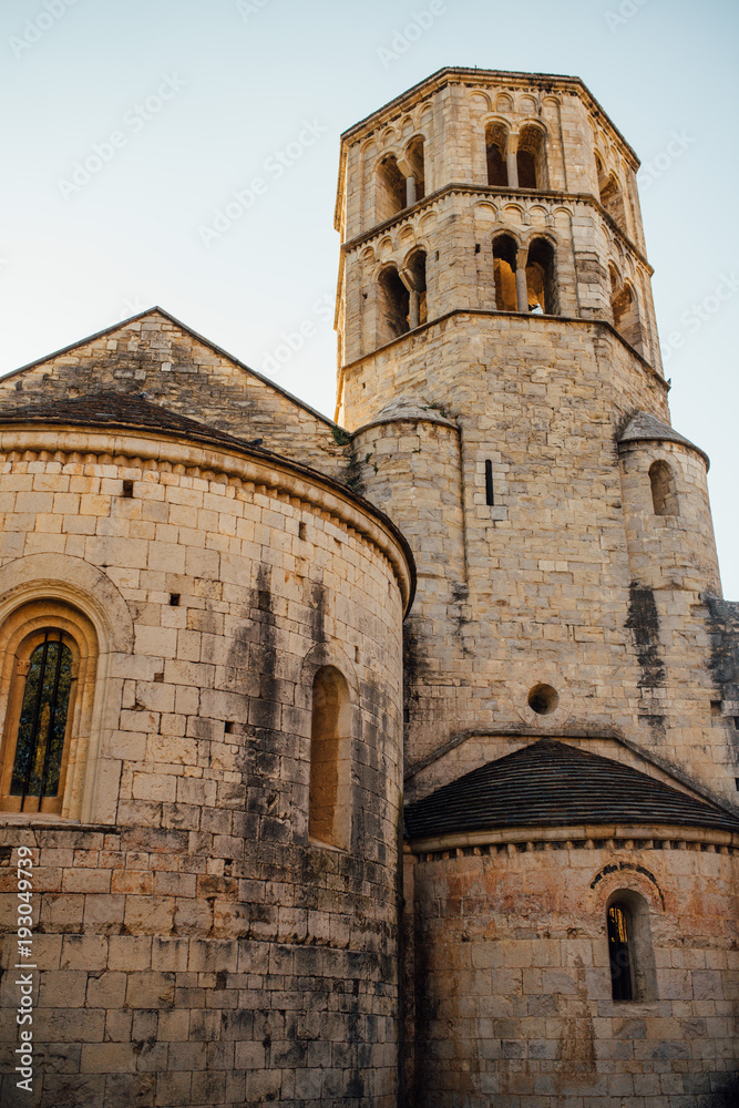 Girona Cathedral in Catalonia, Spain, Romanesque, Gothic and Baroque architecture