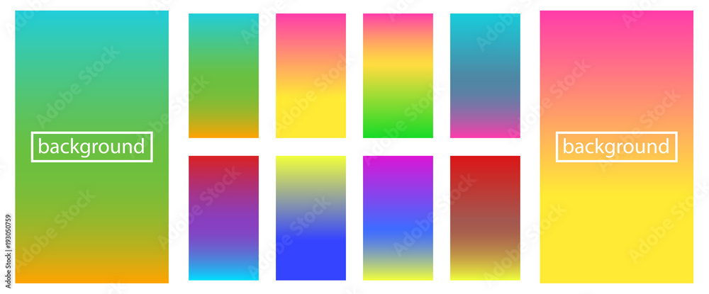 Collection of gradient and backgrounds for design vector illustration concept