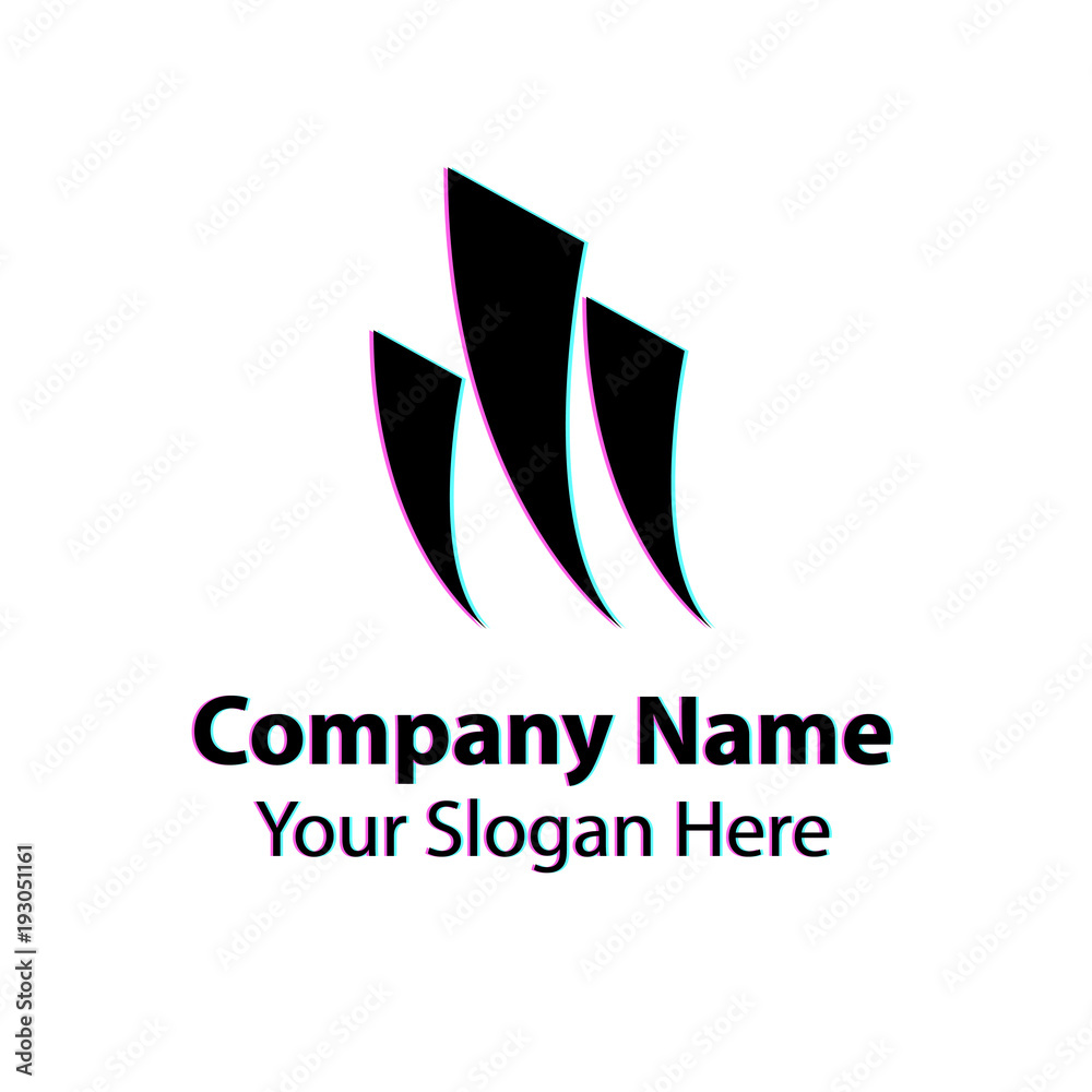 Abstract logo design with glitch effect on white background, Abstract graphic icon, logo design template, symbol for company Abstract logo design with glitch effect on white background, Abstract graphic icon, logo design template, symbol for company