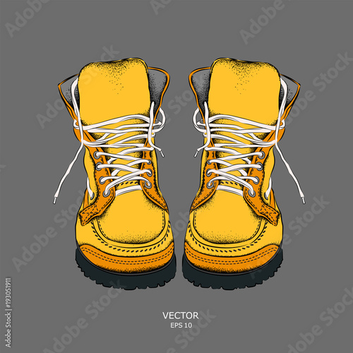beautiful stylish leather boots. Vector illustration