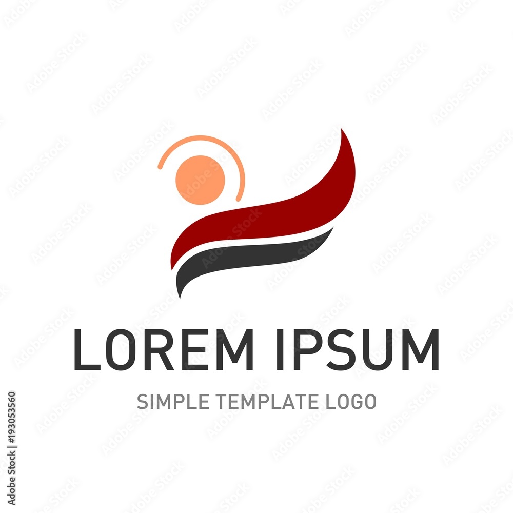 Abstract logo template. Fly icon 