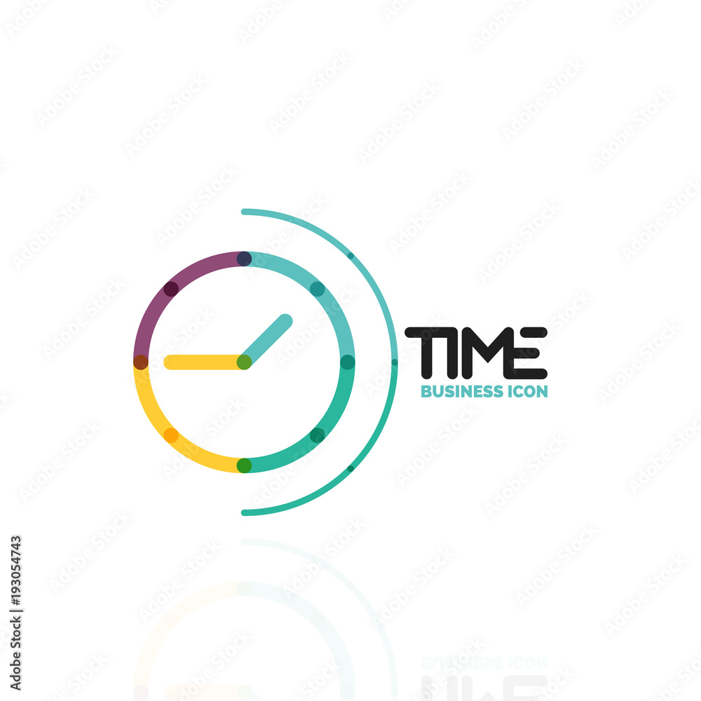 Vector abstract logo idea, time concept or clock business icon. Creative logotype design template Vector abstract logo idea, time concept or clock business icon. Creative logotype design template