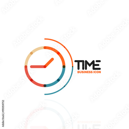 Vector abstract logo idea, time concept or clock business icon. Creative logotype design template