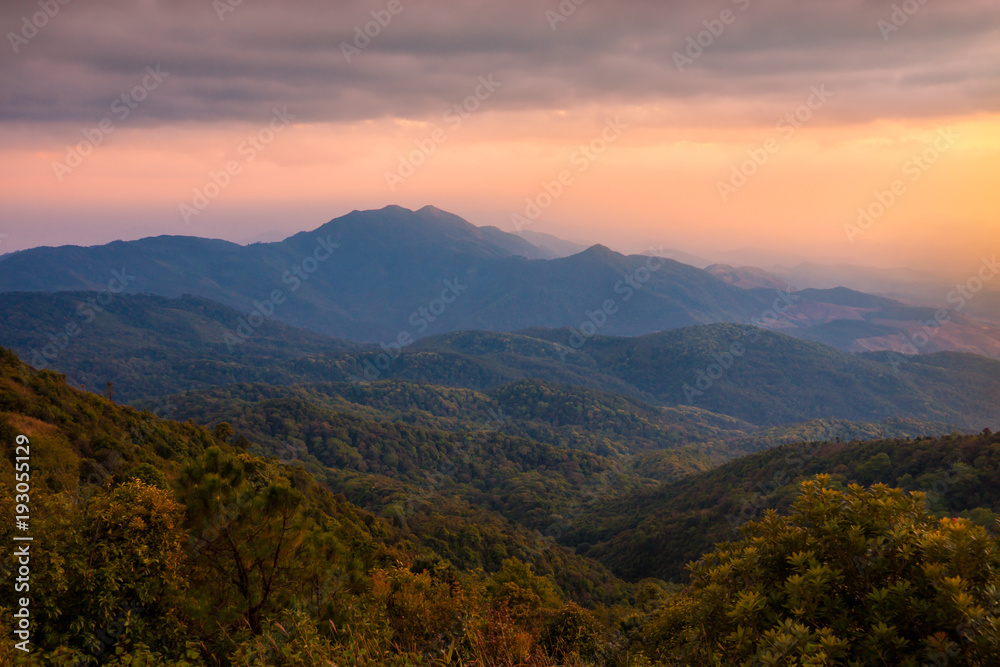 Landscape from Doi Inthanon national park , Chiang mai , Thailand