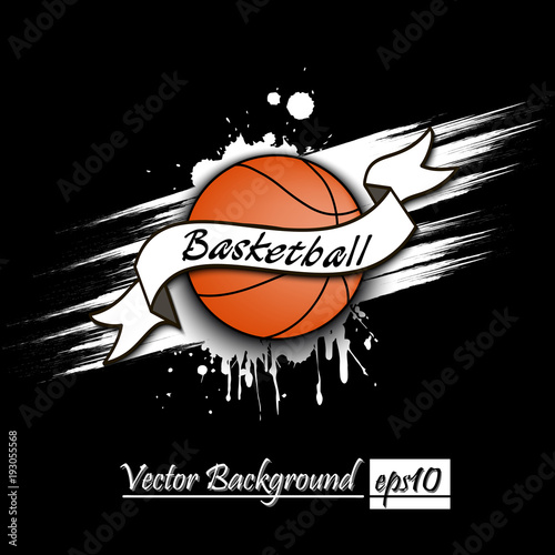 Background abstract basketball ball from blots