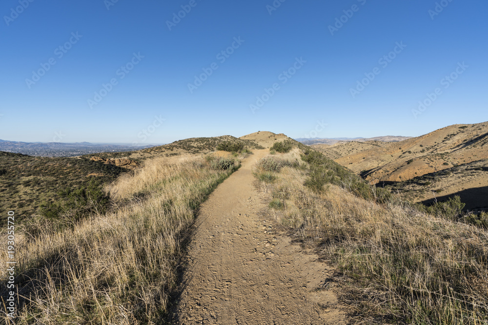 Morning view of the Chumash Trail hiking path in Simi Valley near Los Angeles California.