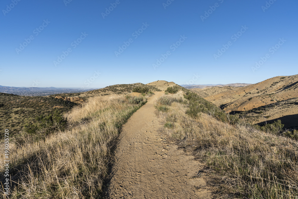 Morning view of the Chumash Trail hiking path in Simi Valley near Los Angeles California. Morning view of the Chumash Trail hiking path in Simi Valley near Los Angeles California.