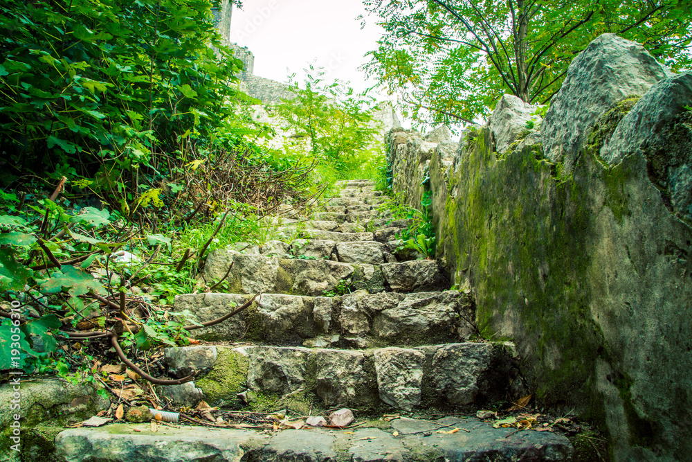 Fototapeta premium stone steps in Kotor Montenegro 