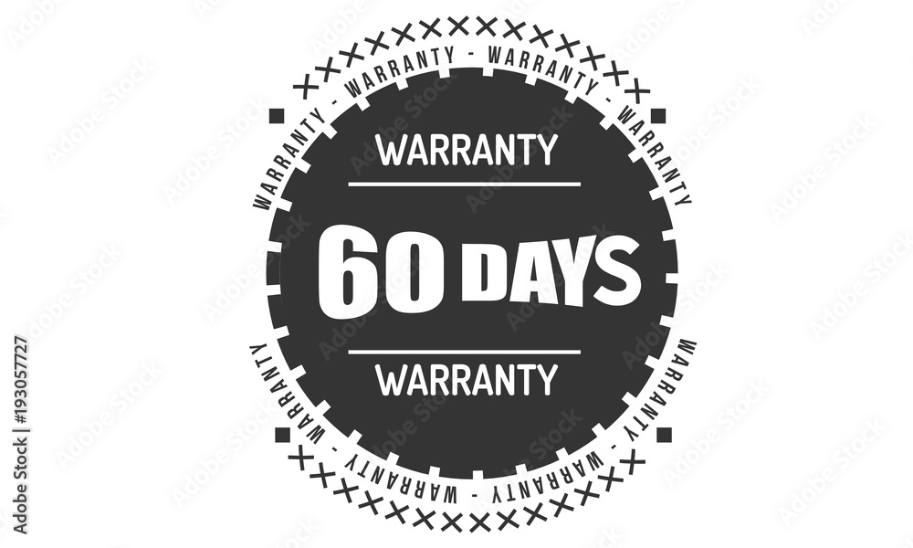60 days warranty rubber stamp guarantee