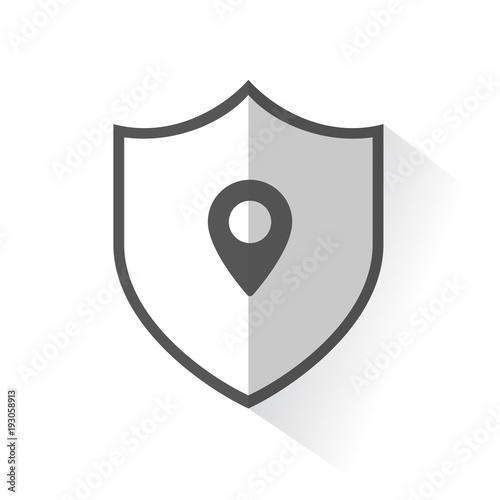 Flat Shield Icon - Location