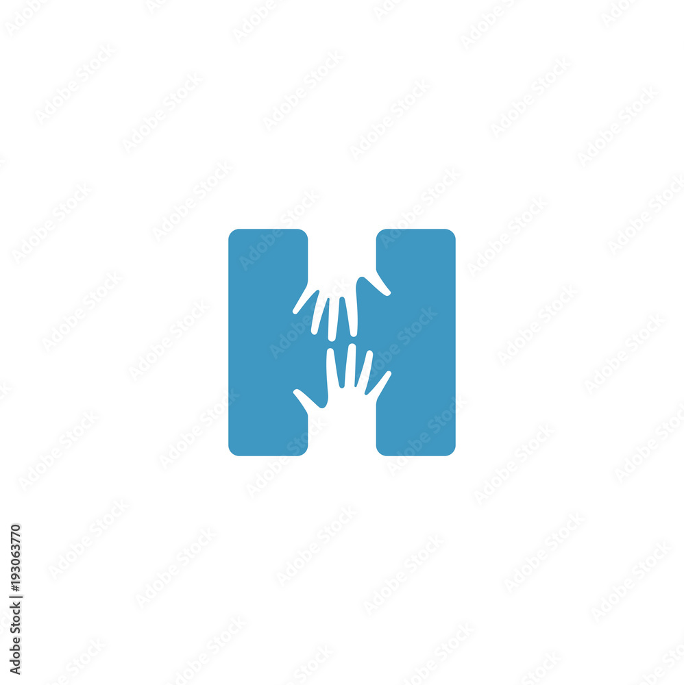 Letter H Loge, Helping Hand Icon