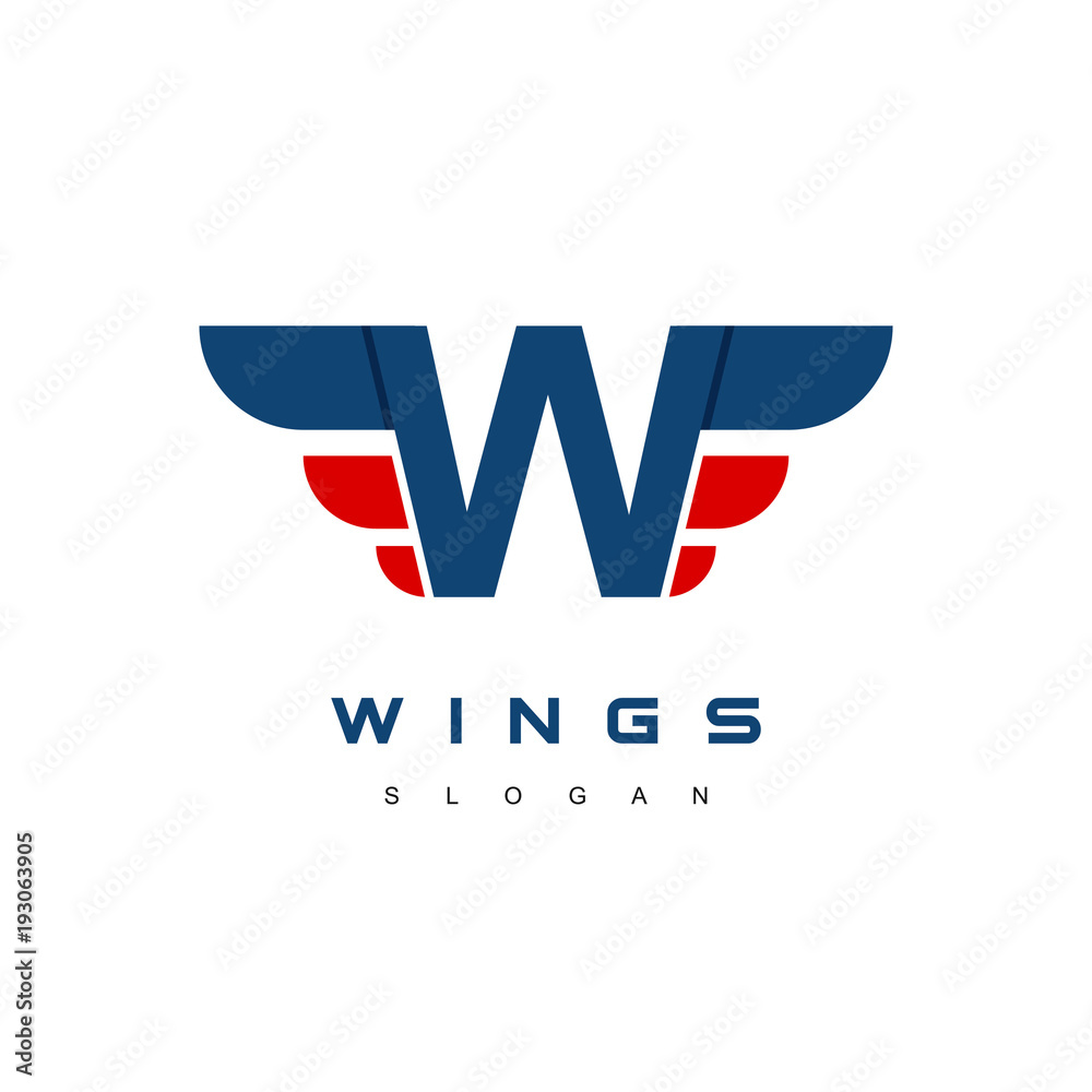 Wings Logo Design, Lettering Icon