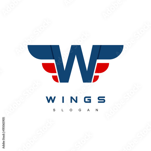 Wings Logo Design, Lettering Icon
