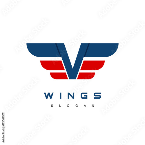 Wings Logo Design, Lettering Icon