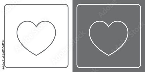 Flat Icon Button - Heart photo