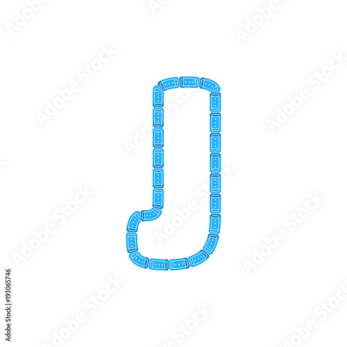 J Ticket Letter Logo Icon Design