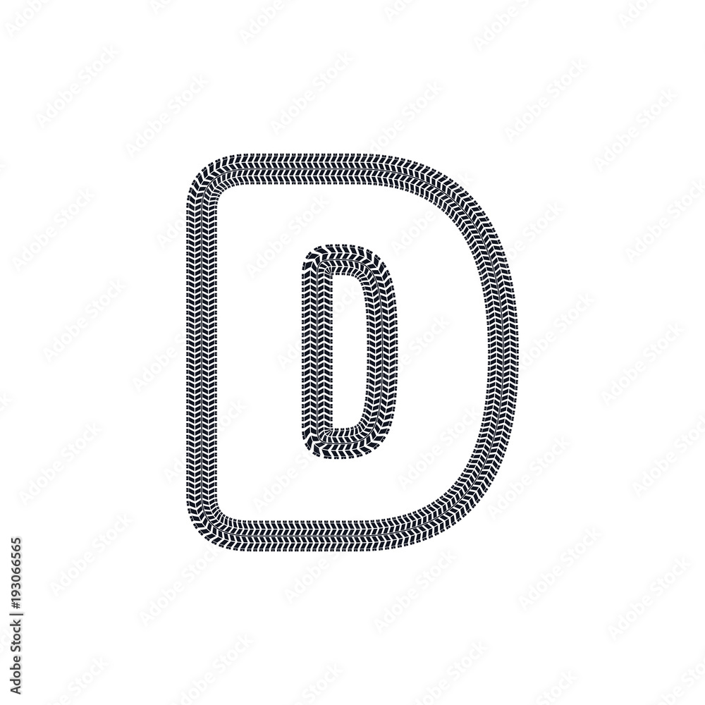 D Tire Print Track Letter Logo Icon Design