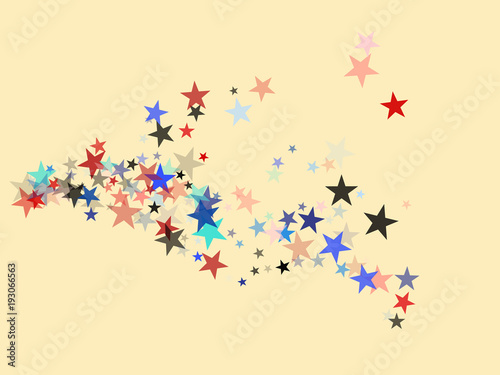 American Patriotic Deign, Vector Blue, Red, White Stars Confetti. Labor, Independence, Memorial Day, 4th of July Election Frame. American Patriotic Design, UK, Australia Freedom Falling Stars Texture.