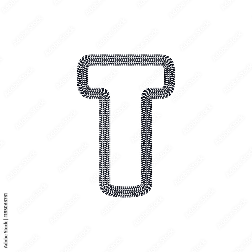 T Tire Print Track Letter Logo Icon Design T Tire Print Track Letter Logo Icon Design