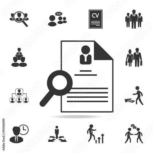 Hiring and recruiting, resume icon. Set of Human resources, head hunting icons. Premium quality graphic design. Sign sand symbols collection, simple icons for websites, web design