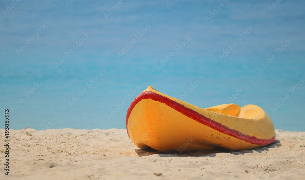 canoes on the beach with beautiful sky canoes on the beach with beautiful sky