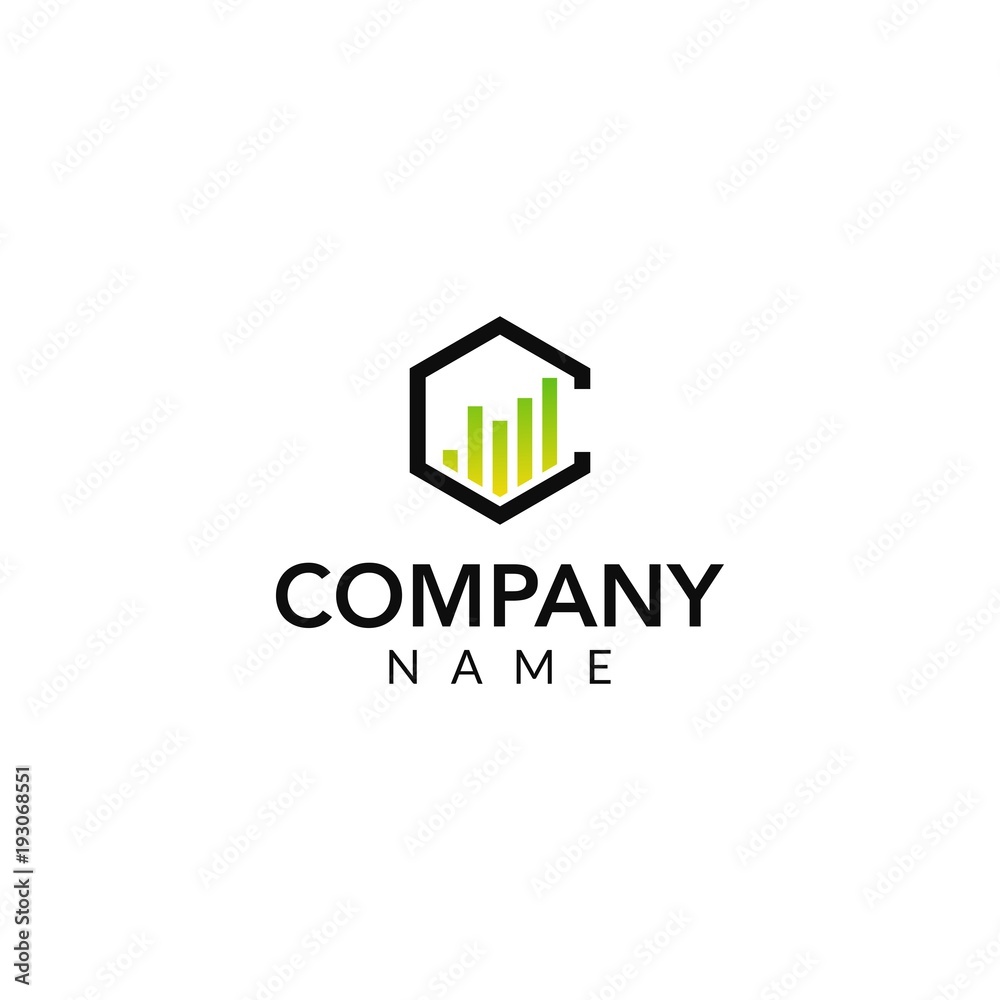 Fototapeta premium financial vector logo icon illustration 