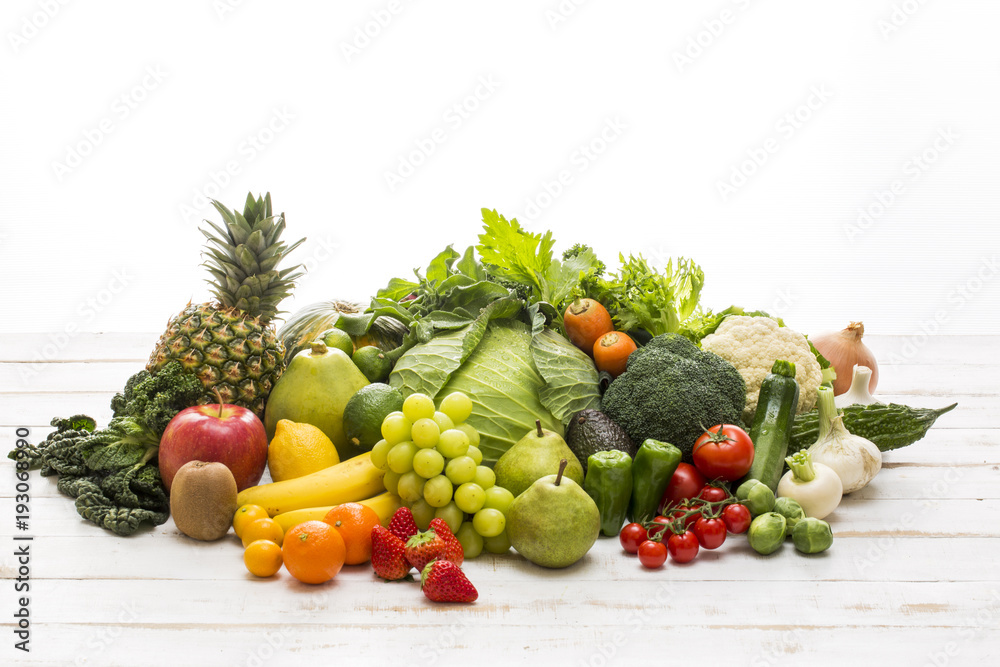 Collection of vegetables and fruits Collection of vegetables and fruits