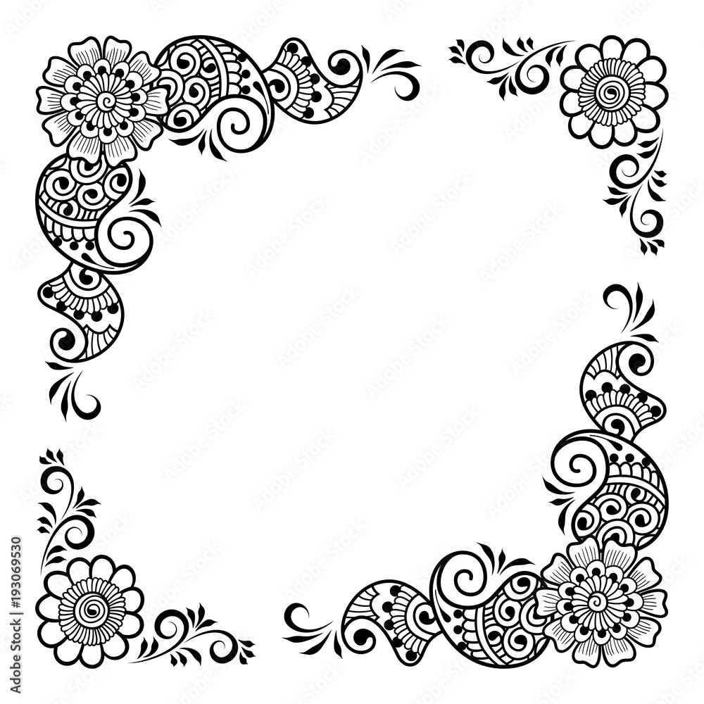 Hand drawn floral background with place for text. Vector Illustration Hand drawn floral background with place for text. Vector Illustration