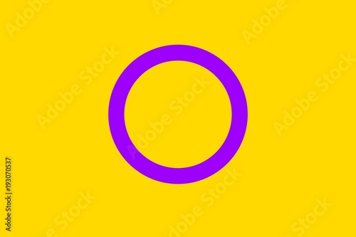 Intersexual symbol people, flat icon. Symbol of usual sexual orientation. Vector illustration of a colorful element