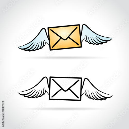 envelope with wings abstract concept