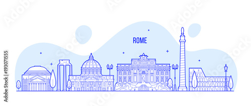 Rome skyline Italy city with buildings vector
