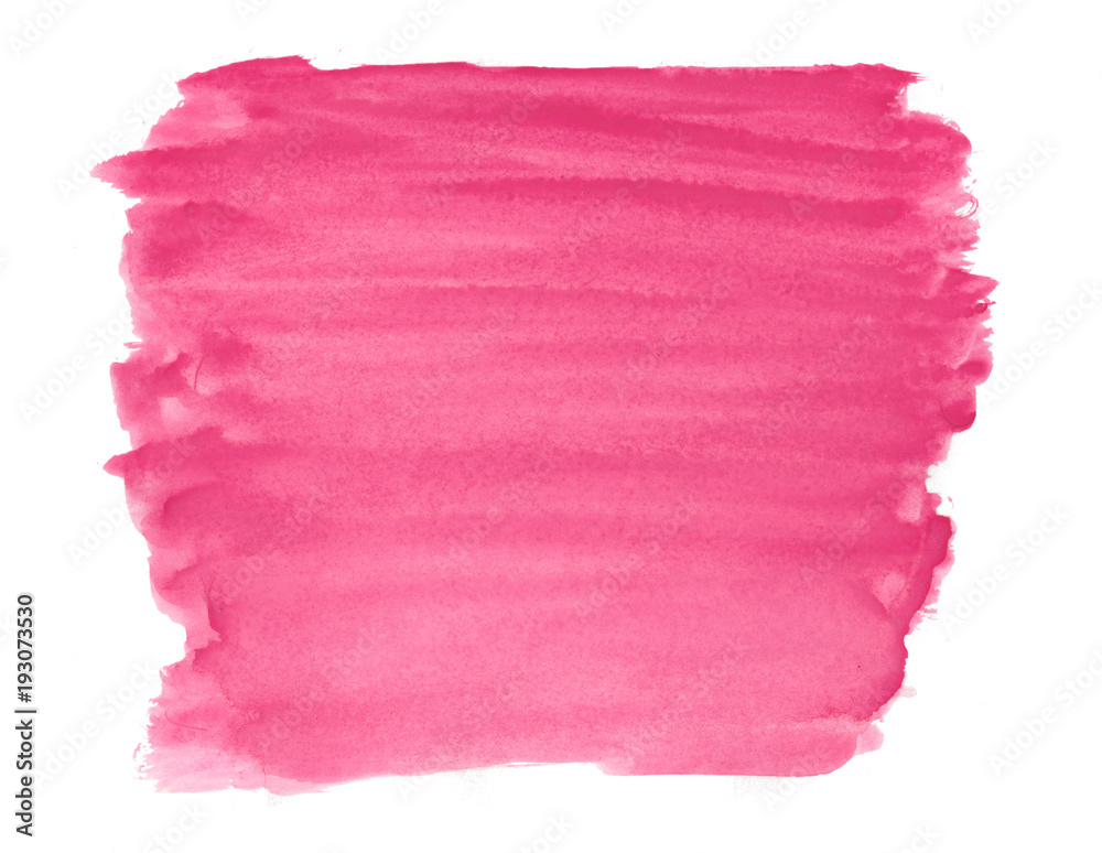 Abstract texture brush ink background red pink aquarell watercolor splash paint on white background