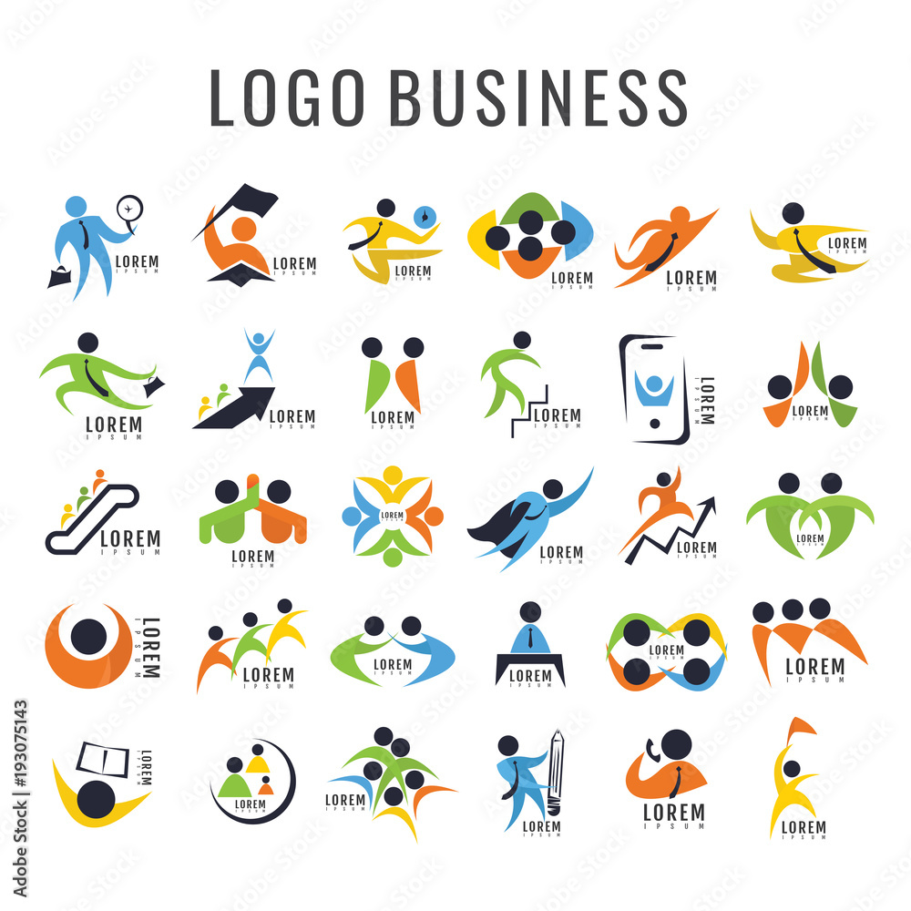 Logo Business person Design Collection. Freeform. symbol. Abstract. vector illustration. on white background