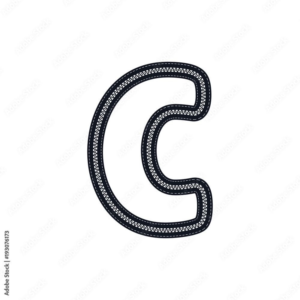 Obraz premium C Zipper Letter Logo Icon Design