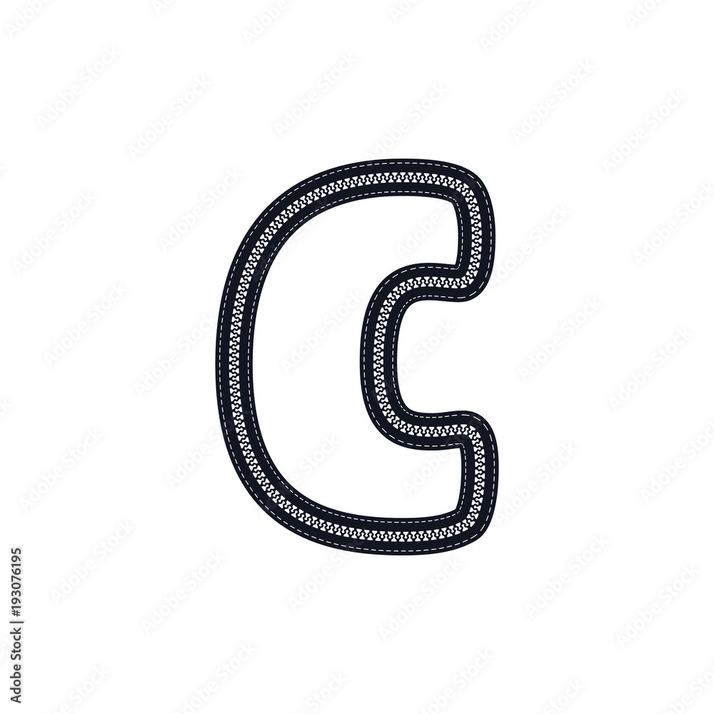 Obraz premium C Zipper Letter Logo Icon Design