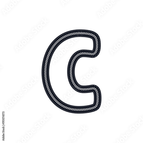 C Zipper Letter Logo Icon Design