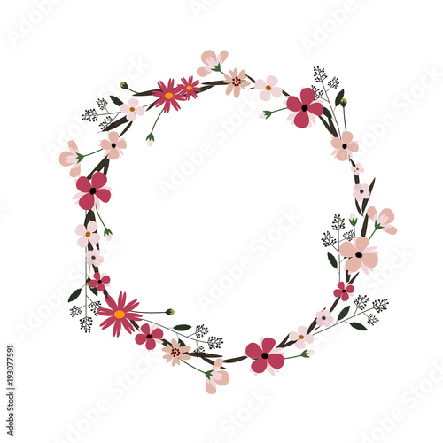 Vector flower wreath. Floral frame for greeting, invitation, wedding cards design.