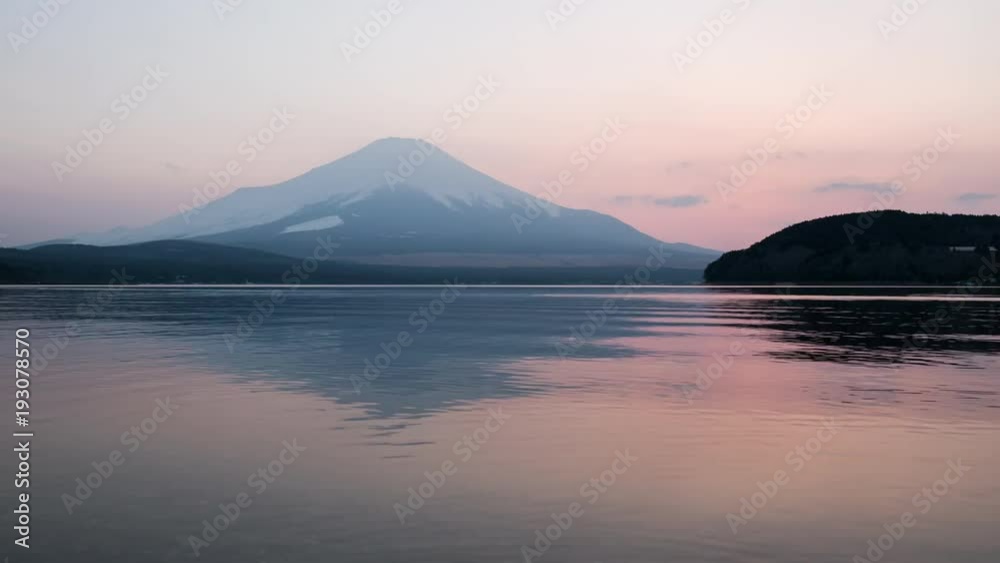 Mt. Fuji Reflected in Lake Yamanaka at Sunset (time lapse) Mt. Fuji Reflected in Lake Yamanaka at Sunset (time lapse)